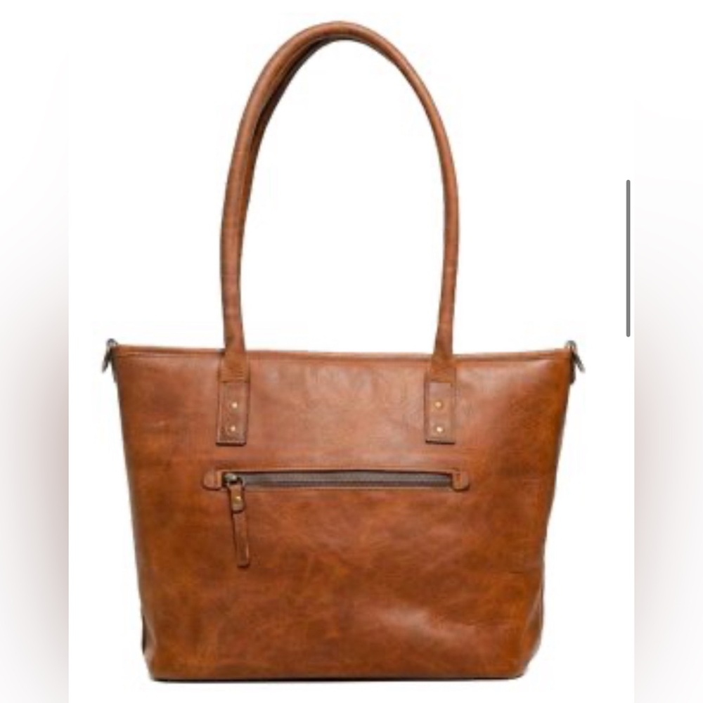 ONA- antique cognac leather capri tote